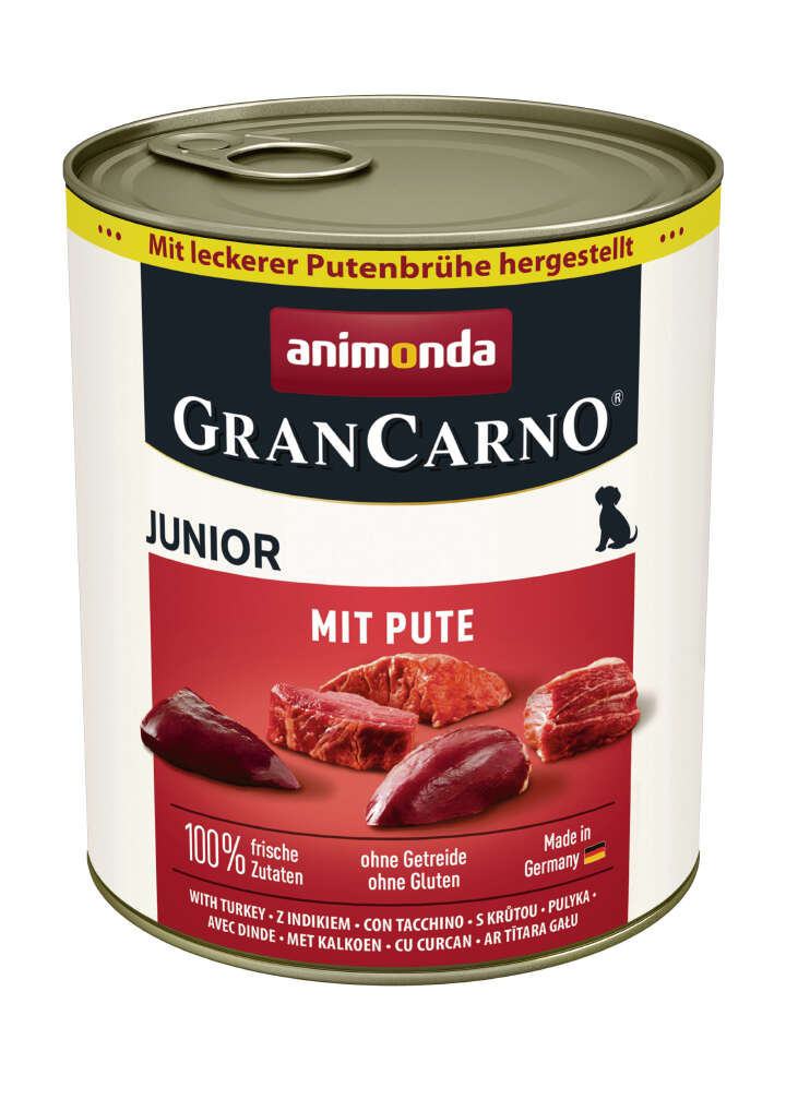 animonda Hunde-Nassfutter GranCarno Junior mit Pute
